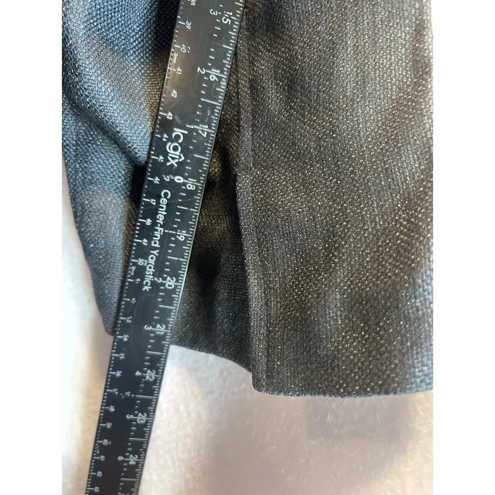 Eileen Fisher Open Front Blazer Jacket Long Sleeve Gray XL Woven Linen Blend EUC